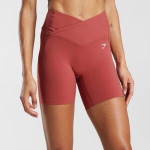 Gymshark pomegranate red crossover shorts
